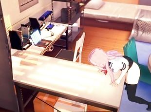 Gamer Girl Forgets to Turn off the Stream Masturbates on the table [3d hentai]