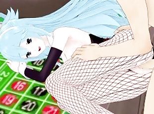 Aqua and Kazuma Satou have intense sex in a casino. - KonoSuba Hentai