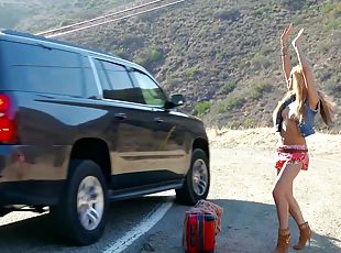 Wild fuck on the road with slutty Chloe Amour