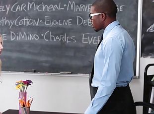 Black teacher fucks soft pussy his student