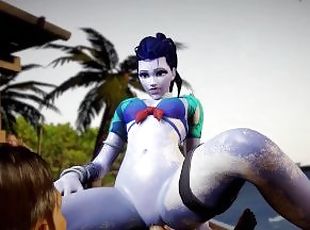 Widowmaker Sex on the beach  Overwatch Porn Parody