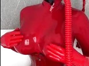 fisse-pussy, bdsm, perverst, dildo, latex, solo, bondage, dukke, maske, gummi