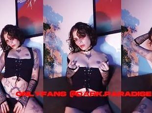 Goth babe making a mess with a big dick