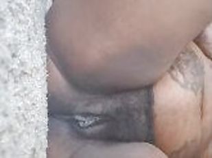 Fat hairy pussy up close