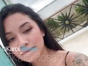 Karol Rosado  Little squirts in a balcony at the beach