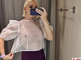 Try On Haul Transparent Clothes, Completely See-Through. At The Mall. See on me in the fitting room