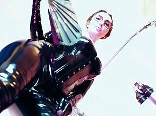 Domina Eva Latex PVC Vinyl Fetish Big Ass Milf Femdom Mistress Big Ass Sexy Goddess Glasses Leggins