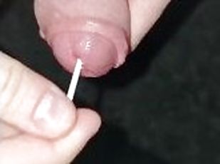 Playing with some Q-Tips, accidentaly inserting them into my cock, felt very rough.