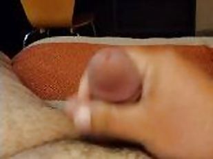 Hard dick slapping with massive cum shot