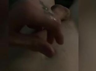 Christmas cumshot with bellybutton full of cum
