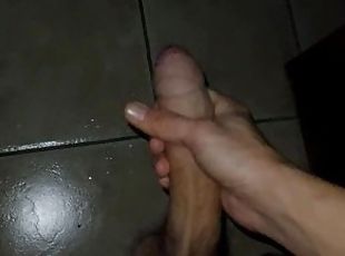 Dropping a massive load on the floor with my giant cock