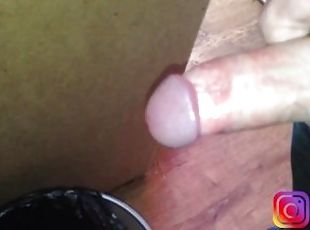 Quick jerk at the office - just to show it to the secratry what happened in the office -cum in trash