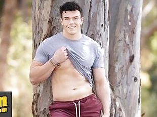 masturbação, chupanços, tiro-ao-alvo, gay, casting, gozando, incrível, sozinho, musculado, pénis