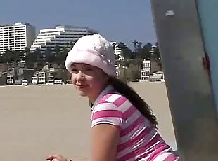 Sweet Teen Little Aprils Beach Walk And Holiday