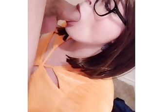 Slutty Velma cosplay blowjob sex  and facial