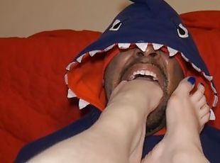 Foot gagging my pet shark