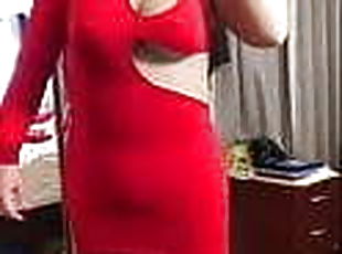 Deanna CD Doll in sexy asymmetrical dress &amp; full body suit