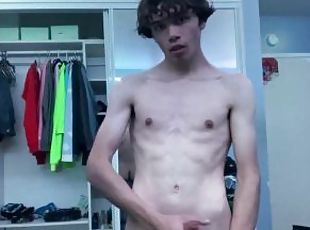 Gay Teen Model Masturbates Before Eating Dinner!