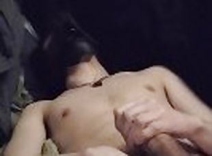 OV pup jerk off vid