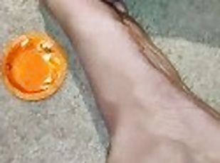 uGLY feet got CauGHT in BBC CUM NASTY CLoSe UP