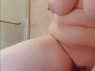 Bath time with my fat dildo, watch my wet pussy