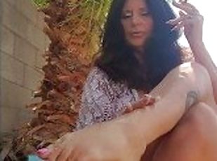 Amature Cougar next door smokes & ignores you while teasing your cock