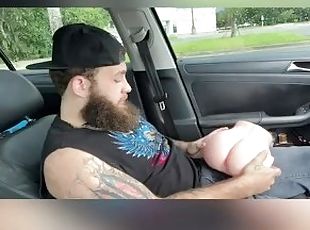 Daddy Wolf Explores Silicone Toy Masturbation in Public