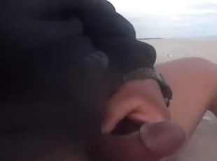 Hand job at the beach