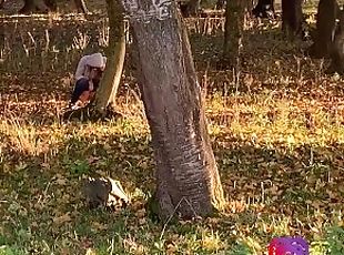 Stepsister caught me filming her while she's pissing in the woods -girl peeing in woods while hiking