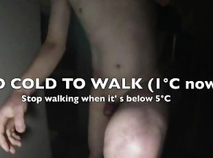 With my dick erect, completely naked of course, I attempt my last masturbation walk of 2021 211227