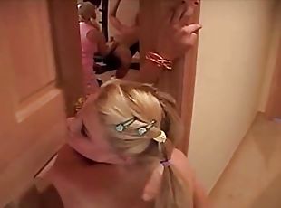 Little Summer secretly watching Handjob in room and she masturbating