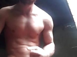 muscular guy cumming