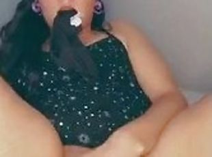 Latina masturbating With panties in her mouth