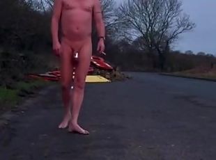 Nude in road