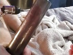 MASSIVE penis pump action & LOADS of cum [Rough]