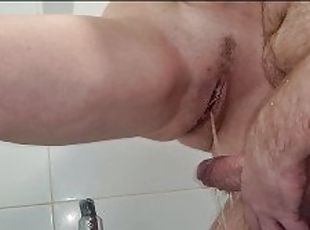 beauty standing pissing on cock