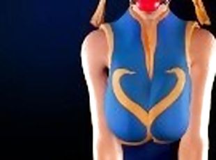 Chun-Li Struggling in Bondage