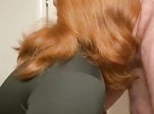 Chubby redhead sucks cock deep and fast