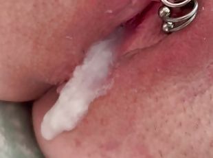 Compilation of Fuck My Pierced Clit and 2 Cumshot on Me and In My Pussy Creampie Aqua Pola