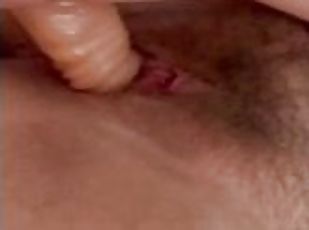 Fucking my pussy with big dildo while telling hubby about fucking an old boyfriend