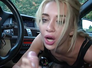 Blonde slut Katrin Tequila gets properly fucked in the car
