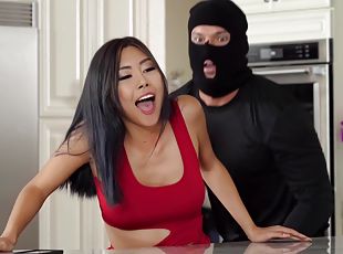 Masked thief fucked Honey Moon secretly from her husband