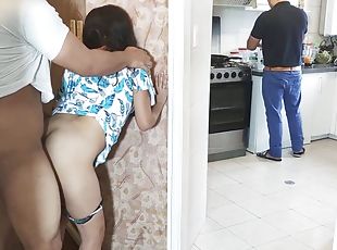 I love my husbands friends cock because its bigger - friend fucks me while my cuckold husband cooks NTR