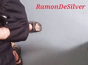 Master Ramon pisses in the laundry room and jerks off on the neighbors hot silk skirt and cums everywhere, super cool
