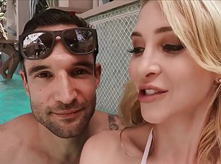 Pool Party Lynx - Alex Legend nailing perky tits blonde babe Alix Lynx outdoors by the pool