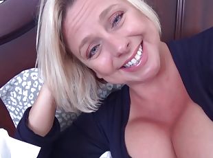 Mothers day gift: POV amateur sex with busty blonde MILF cougar