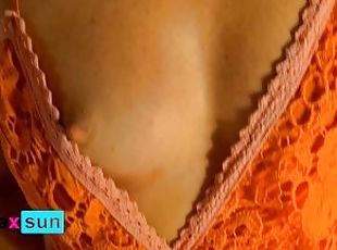 Petite blonde's tits bounce while fucking - CowGirl riding POV