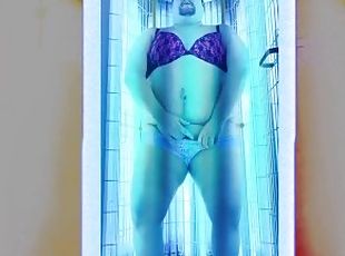 Chub Sissy in a Tanning Booth!