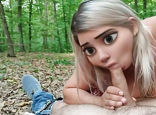 Disney Magical Princess sucks a big cock in the fairy forest