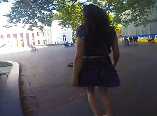 Raunchy girl loves showing her stuff in public